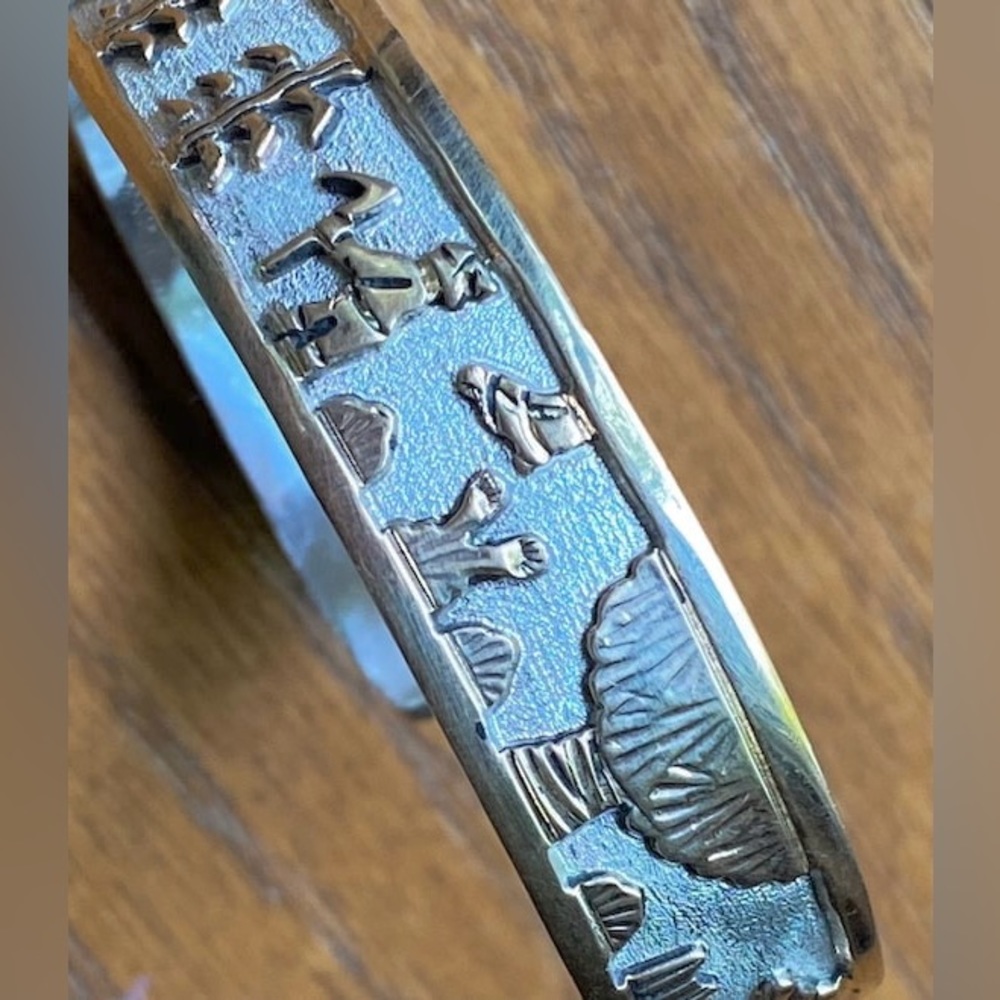 Navajo Floyd (Lloyd) Becenti Jr sterling and 12K gold filled bracelet. 24 grams - Picture 5 of 8